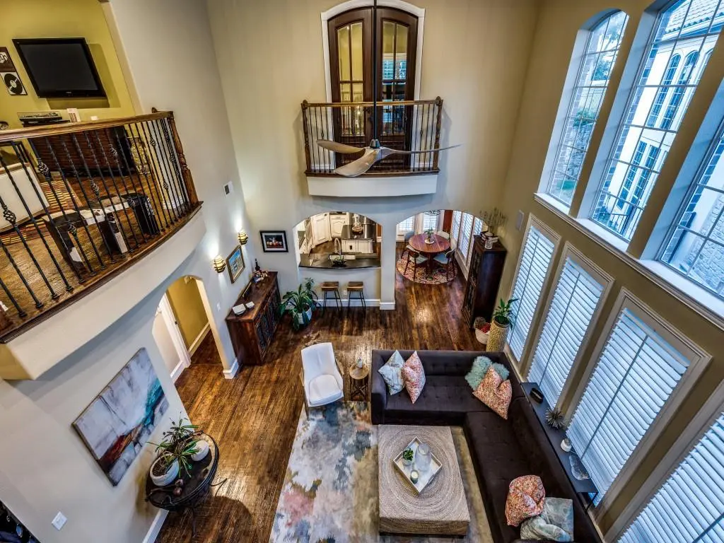 Living room from upper balcony